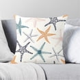 thumbnail image 2 of Orange Blue Teal Starfish Pillow Covers 18X18 Inch Set of 2 Beach Ocean Coastal Decorative Square Pillow Cases Summer Nautical Cotton Linen Cushion Case Home Decor For Sofa Couch Bedroom Outdoor, 2 of 6