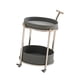 thumbnail image 5 of Mesa auxiliar con carrito,Mesa auxiliar de 2 niveles,mesita de noche,carrito de almacenamiento,Carro de almacenamiento con ruedas Carro de servicio de cocina,Estantería lateral con gris claro, 5 of 8