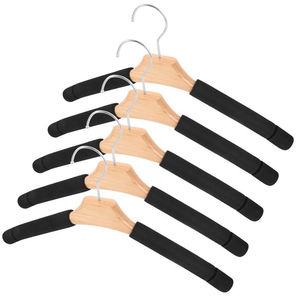 HONITANO 5Pcs Non-slip Padded Hangers for Clothes with Sponge and Round Hook 14.96x7.09x1.1in