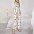 thumbnail image 3 of Honeii Summer Rabbit print Women's Pajama Sets Long Sleeve Button Down Sleepwear Nightwear Soft Pjs Lounge Sets-Medium, 3 of 7