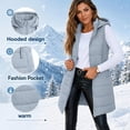thumbnail image 6 of MOONDU Women's Long Puffer Vest Hooded Sleeveless Quilted Zip Up Longline Winter Warm Outerwear with Pockets Casual Top 8 Colors S-XXL, 6 of 9