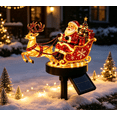 thumbnail image 4 of Solar Powered Santa & Golden Reindeer Sleigh Garden Stake Light, LED Illuminated Christmas Ornament for Lawn Backyard Porch Festive Night Display, 4 of 7
