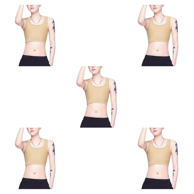 Sonducket Camiseta sin mangas Tomboy Breast Chaleco Camisa Pecho Binder Trans Adelgazamiento Ropa interior Fortalecer Vendaje Corsé corto Type2 NO2