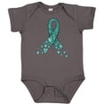 thumbnail image 3 of Inktastic Ovarian Cancer Awareness Teal Ribbon Made of Hearts Boys or Girls Baby Bodysuit, 3 of 5