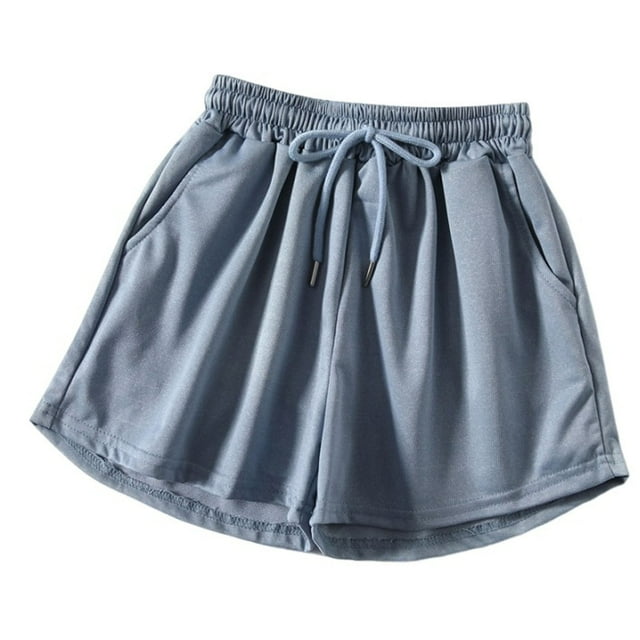 Timegard Athletic Shorts for Women Elastic High Waist Drawstring Workout Running Gym Shorts with Pockets