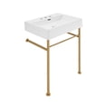 thumbnail image 6 of Claire 24" Console Sink White Basin Brushed Gold Legs with 8" Widespread Holes, 6 of 10