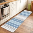 thumbnail image 3 of Blue Gray Stripes Runner Rug 2x6 FT,Non Slip Hallway Rugs,Contemporary Minimalist Abstract Lines Washable Soft Floor Carpet Throw Runner Carpet Long Rugs for Entryway Kitchen Bedside Sliding Door, 3 of 8
