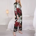 thumbnail image 3 of Saiise Eagle With Hat And Roses Pattern Women's Long-Sleeved Pajama Set Button Front Sleepwear with Pockets Lounge Set for Home Relax Nightwear-Small, 3 of 7