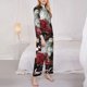 thumbnail image 3 of Balery Eagle With Hat And Roses Conjunto de Pijama con Estampado para Mujer, Conjunto de Dos Piezas con Manga Larga, Ropa de Dormir Suave con Bolsillos, Pijamas Cómodos-XX-Large, 3 of 7