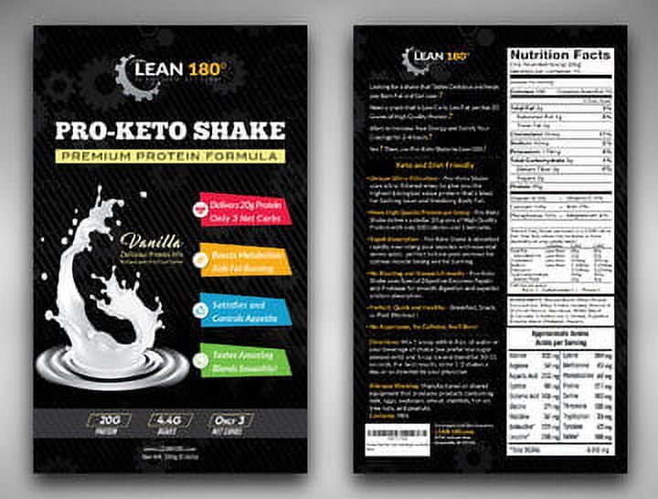Pro Keto Shake - Best Tasting Low Carb, Low Sugar, Clean Protein Shake for Keto and all Diets - 15 Servings