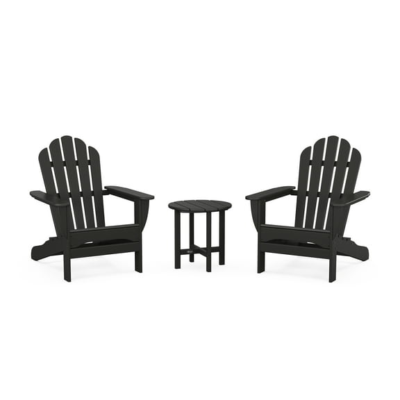 Trex Outdoors 3-Piece Monterey Bay Outdoor Adirondack Set in Charcoal Black