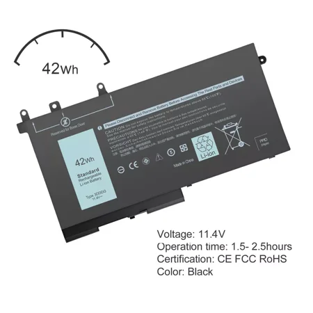 Battery 3DDDG For Dell Precision M3520 M3530 Latitude E5480 E5490 E5580 E5590