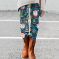 thumbnail image 2 of Mepaouo Christmas Leggings for Women Comfy Festive Holiday Themed High Mid Waisted Leggings(Blue,XL), 2 of 4