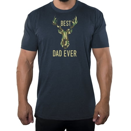Best Bucking Dad Ever, Men's Hunting Shirt, Funny Dad Shirts - Heather Navy MH200DAD S41