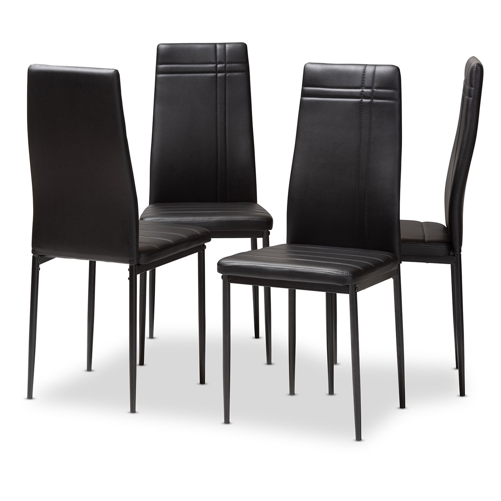 Baxton Studio Matiese Faux Leather High Back Dining Side Chair - Set of ...