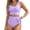 Purple, variant on Xijirk Tankini Swimsuits for Women,Solid Color Bikini Set High Waist Tankini Top with Bottom Sports Swimwear Two Piece Bathing Suit for Swimming Beach,Swimsuit for Women,S,Red