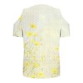 thumbnail image 5 of Cold Shoulder Tunic Tops for Women Graphic Prints V Neck Short Sleeve T-Shirts Loose Fit Summer Casual Blouses (XL, Yellow), 5 of 7