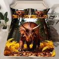 thumbnail image 2 of Feelyou Cartoon Dino Teens Full Size Sheets, Rutstic Wildlife Bed Sheets, 4 Pieces, 2 of 7