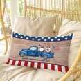 thumbnail image 4 of Independence Day Pillow Covers, Linen Long Throw Pillow Case, Gnomes Truck Star Flag Wooden Grain Holiday Pillow Protector Decorative Cushion Cover for Living Room/Bedroom 12" x 20", 4 of 8