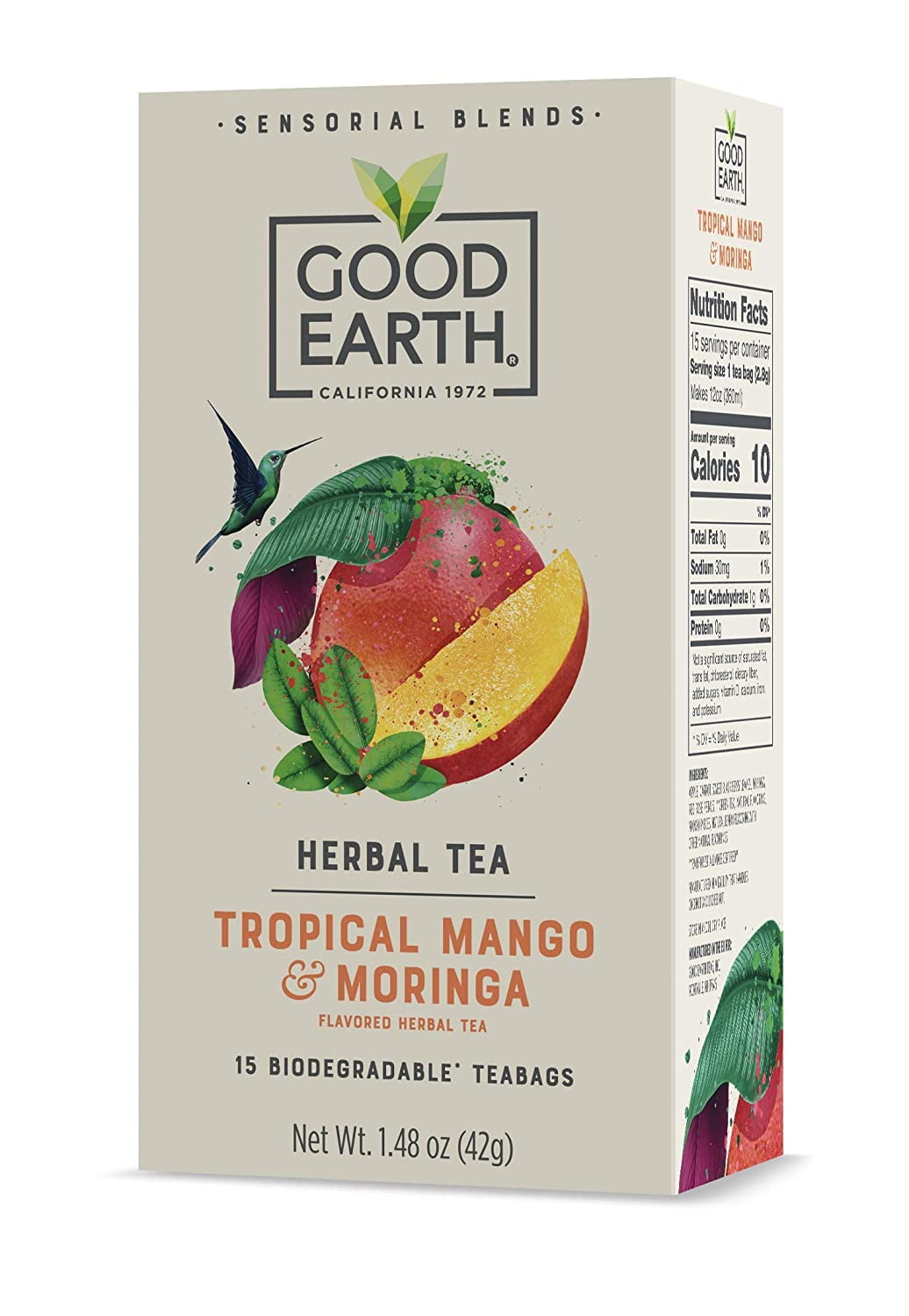 Good Earth Sensorial Blends Tropical Mango & Moringa Herbal Tea Bags, 15 Ct