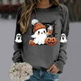 thumbnail image 3 of Cute Ghost Halloween Sweatshirts for Women 2025 Crewneck Ghost Coffee Pumpkin Graphic Sweatshirt Pullover Tops, 3 of 4