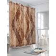 thumbnail image 3 of Turkish Retro Shower Curtain, Brown Wallpaper Murals Medieval Waterproof Shower Curtain Set with 12 Hooks Lightweight Washable Fabric Shower Curtains for Bathroom 60x72 Inches, 3 of 6
