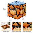 thumbnail image 3 of Maple Ieaf Pumpkin Foldable Clothes Toy Storage Bins with Handle, 10.8"x10.5"x10.6", Large Capacity, 3 of 6