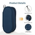 thumbnail image 2 of Fintie Double Sunglasses Case – Soft Portable Eyeglasses Pouch with Carabiner Clip, Dual Zipper Compartments for Men & Women, Dark Blue, 2 of 7