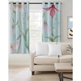thumbnail image 2 of Blue Pink Green Floral Blackout Curtains 45 Inches Long for Bedroom, Seasonal Botanical Blooms Thermal Insulated Room Darkening Black Out Window Curtain Panels Grommet Drapes for Living Room, 2 of 8