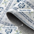 thumbnail image 5 of Hasoo 9' x 12' Large Area Rug Washable Rug Vintage Floral Printed Carpet Chenille Floor Cover Non-Slip Soft Foldable Thin Rug Home Decor, Blue, 5 of 5