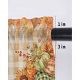 thumbnail image 6 of Orange Plaid Pumpkins Fall Thanksgiving Tier Curtains 24 Inch Length,Sheer Curtains for Bedroom Living Room Window Maple Leaf Rustic Kitchen Curtains Small Half Window Drapes 27.5"x24" 2 Panels, 6 of 7