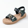 thumbnail image 5 of Tigivemen Toddler Girls Summer Sandals Sequin Sandal with Soft Woven Sole Adjustable Strap Kids Girl Shoes Black Size 8.5, 5 of 7