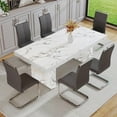 thumbnail image 6 of 79" Modern Marble Dining Room Table Sets for 6,7 Piece Kitchen Dining Table and Chairs Set- Gather in Style and Comfort, 6 of 10