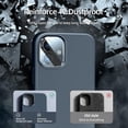 thumbnail image 4 of [5 in 1 for iPhone 12/iPhone 12 Pro Case, with 2 Pack Screen Protector + 2 Pack Camera Lens Protector, Liquid Silicone Slim Shockproof Protective Phone Case [Microfiber Lining] (Storm Blue)……, 4 of 14