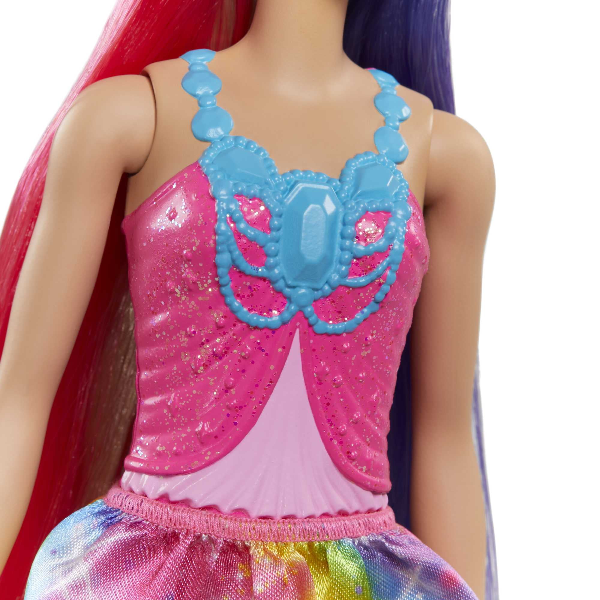Barbie Dreamtopia Royal Doll in Rainbow Dress with Long Colorful Hair and Accessories