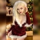 thumbnail image 4 of Vestido de manga corta con capucha y cuello de felpa para mujer, prenda de vestir informal con cuello de felpa para fiesta, discoteca, calle, Navidad, amigable con la piel, S-XL, 4 of 5