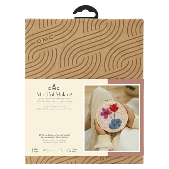 DMC Mindful Making Punch Needle Kit-Gentle Flowers
