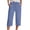 Blue*, variant on RUTAYY Women's Capri Pants Solid Color Straight Leg Casual High Waist Sports Loose Fit Daily Wear Trendy Travel Trousers