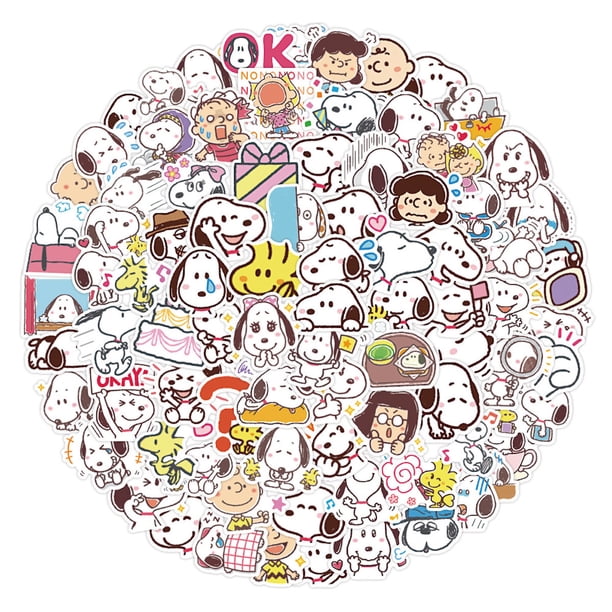 Pegatinas Snoopy Anime Cartoon 60 piezas de PVC impermeables