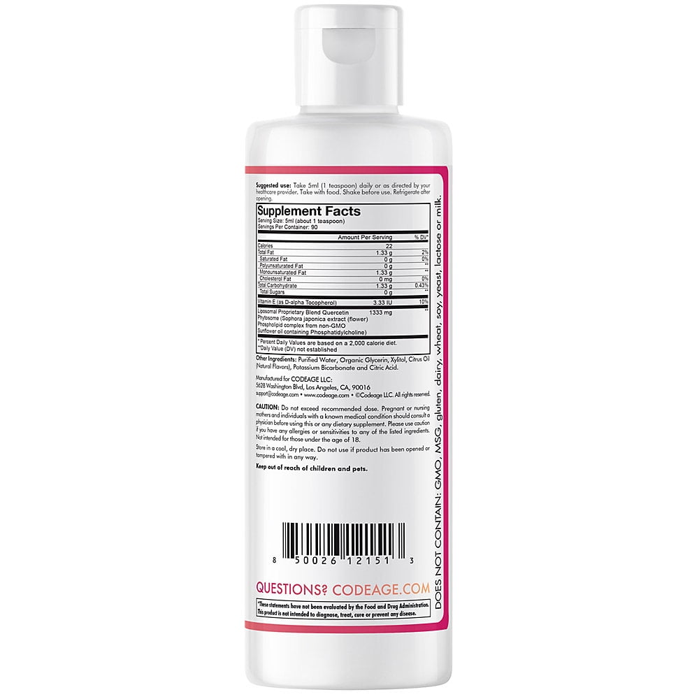 Liquid Quercetin Phytosome Pineapple Tangerine (16 Fluid Ounces