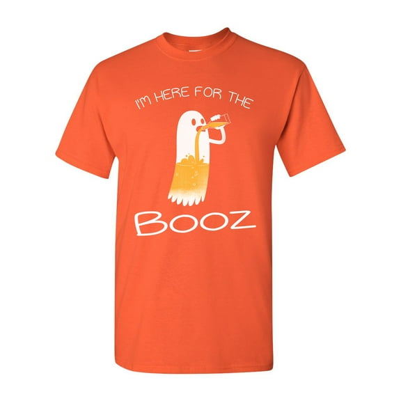 New I'm Here For The Booz Ghost Halloween Funny DT Adult T-Shirt Tee