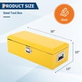thumbnail image 3 of Kojooin Heavy Duty Steel Truck Bed Tool Box, Powder-Coated Diamond Plate Storage Chest with Side Handle and Lock for Pickup or RV, 3 of 9