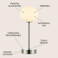 thumbnail image 5 of JONATHAN Y Natalia 12.25" Modern Minimalist Iron Rechargeable Integrated Portable LED Table Lamp, Nickel/White, JYL7108A, 5 of 6