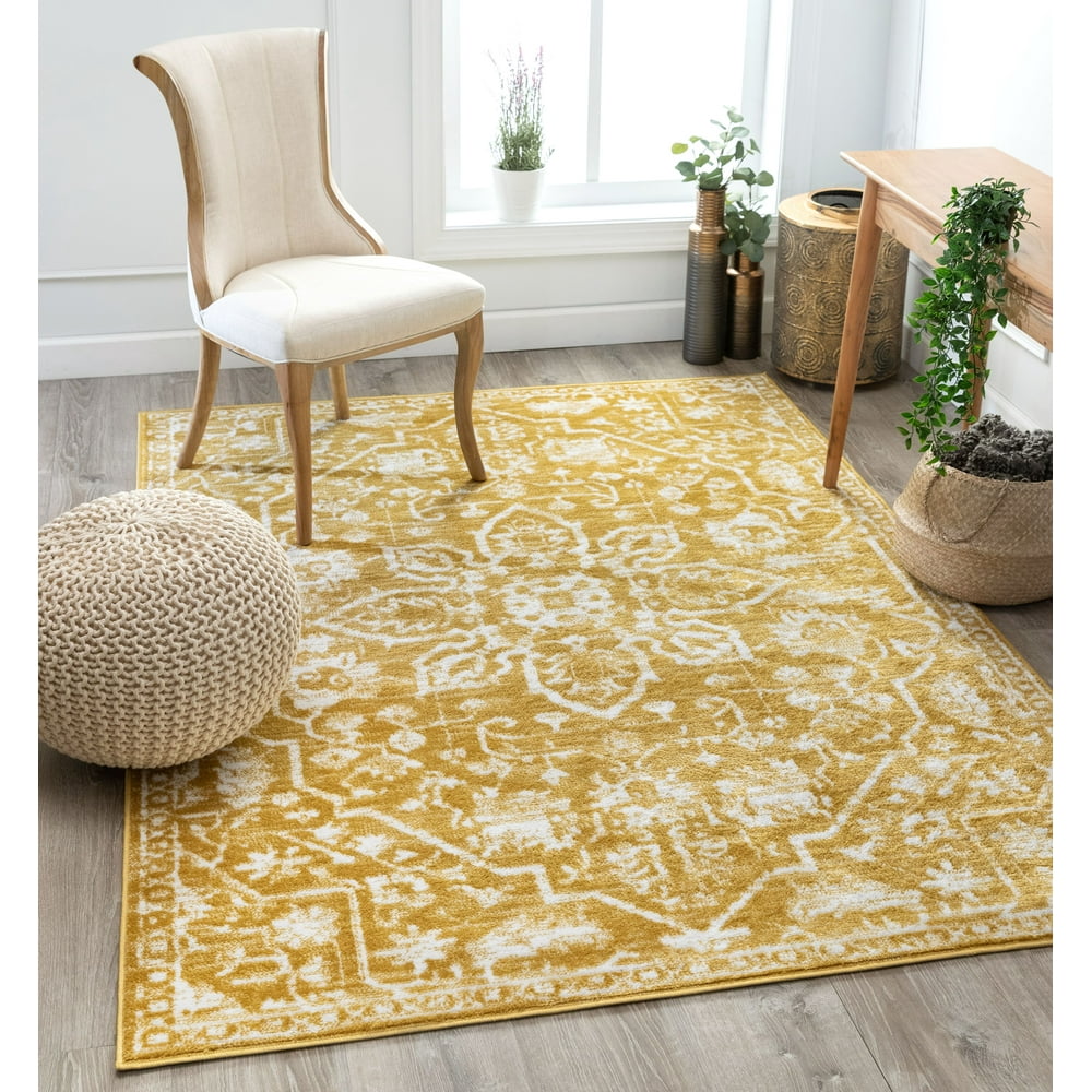 Well Woven Della Gold Vintage Medallion Pattern Area Rug