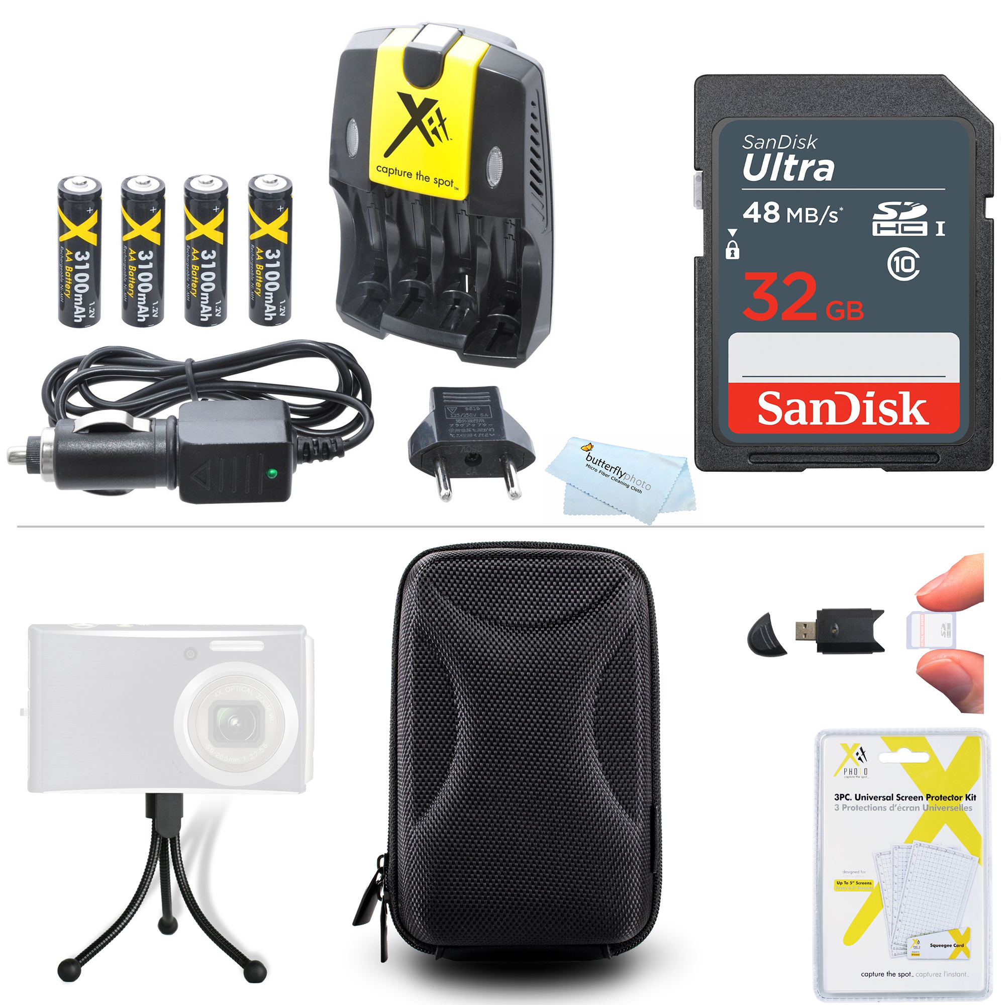 32GB Accessory Kit For Kodak PIXPRO FZ43 FZ41 EasyShare C1530 Digital