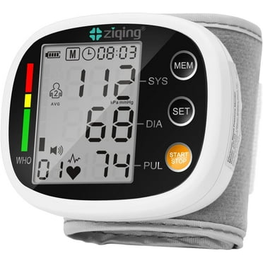 Ziqing Wrist Blood Pressure Monitors, Bp Monitor, Blood Pressure Monitor  Cuff 5.7''-7.7'',  2 Users Total 99 Memories,