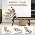 thumbnail image 3 of CoSoTower Chaise Longue Pliante d'Extérieur, Chaise Longue Inclinable avec Dossier Réglable et Oreiller Amovible, Beige, 3 of 7