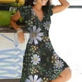 thumbnail image 1 of Tralilbee Nouvelle Robe de Soirée Bohème Rétro Sans Manches Grande Taille Col en V Mini Débardeur Floral Ample Robe de Soirée Ligne A, 1 of 2