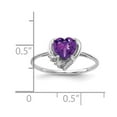 thumbnail image 2 of Primal Gold 14 Karat White Gold 6mm Heart Amethyst and Diamond Ring, 2 of 3