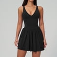 thumbnail image 1 of PISONIC Robe de Tennis à Col en V Profond avec Short Intégré et Soutien-Gorge Robe Athlétique pour Femmes Robe d'Entraînement de Golf d'Été avec Poches, 1 of 7
